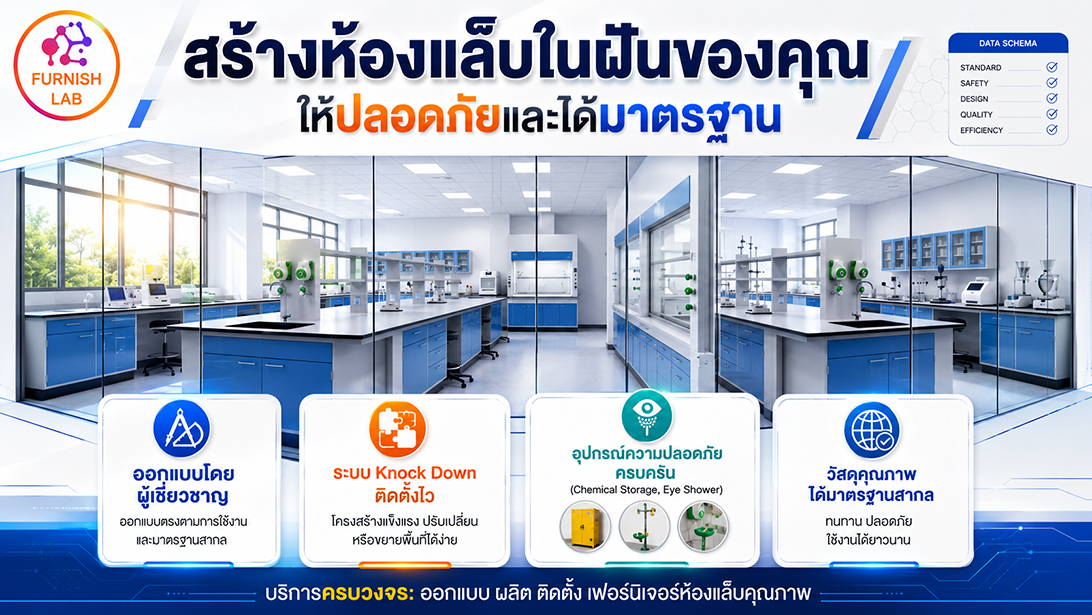 สินค้า ออกแบบครบวงจร มาตรฐานISO มาตรฐานห้องปฏิบัติการ รับผลิตตามความต้องการเฟอร์นิเจอร์ห้องแล็บ จำหน่าย
